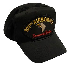 101st Airborne Screaming Eagles Hat - Snapback One Size Fits All - Black